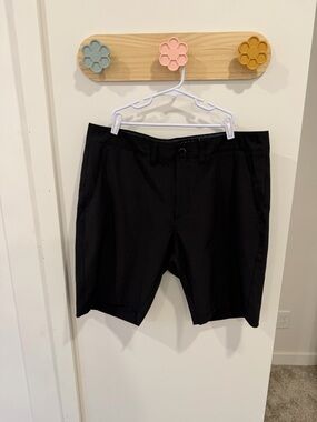 7 Diamonds Black Flat Front Men's Shorts